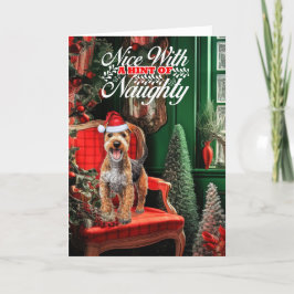 Christmas Lakeland Terrier Dog Naughty oder Nice Feiertagskarte