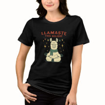 Christmas Lama Shirt - Llamaste Holiday Zen T-Shir