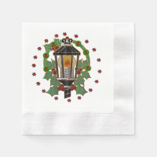 Christmas Lantern Stain Glass Art Deco Serviette