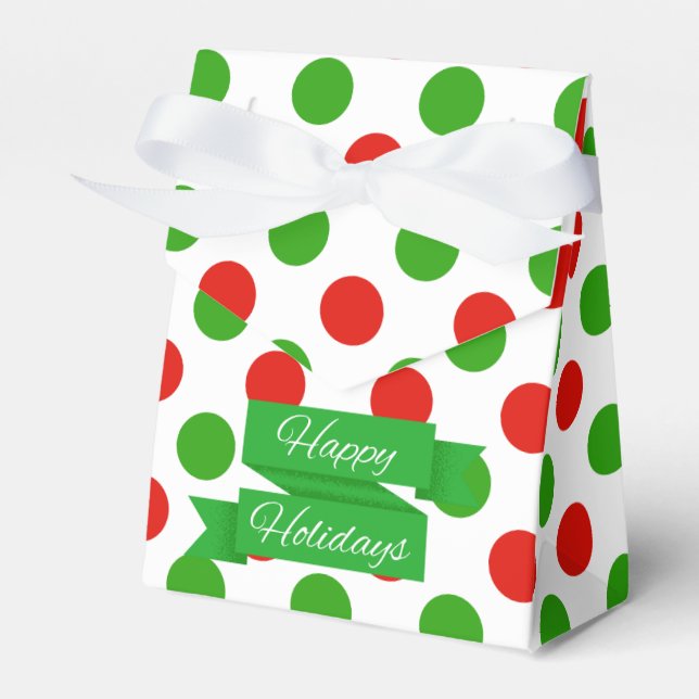 Christmas Large Polka Dot Pattern Gefallen Box Geschenkschachtel (Vorderseite)