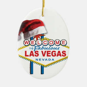 Christmas Las Vegas Sign Keramik Ornament