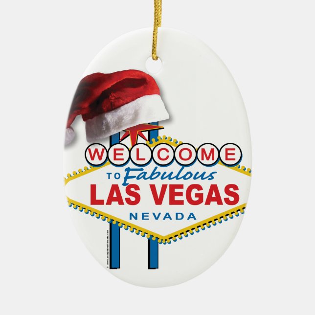 Christmas Las Vegas Sign Keramik Ornament (Vorne)