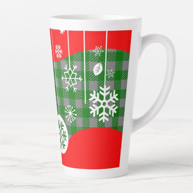 Christmas Latte Mug – White Ornaments Milchtasse (Rechts)