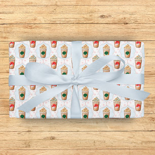 Christmas-Latte-Ogee-Schneemuster  Geschenkpapier