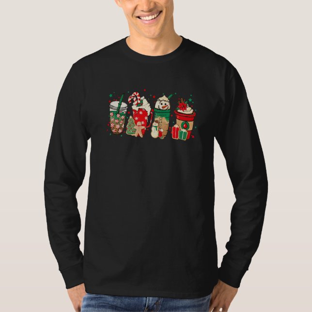 Christmas Latte Sweets Drinks Cup Winter Iced Coff T-Shirt (Vorderseite)