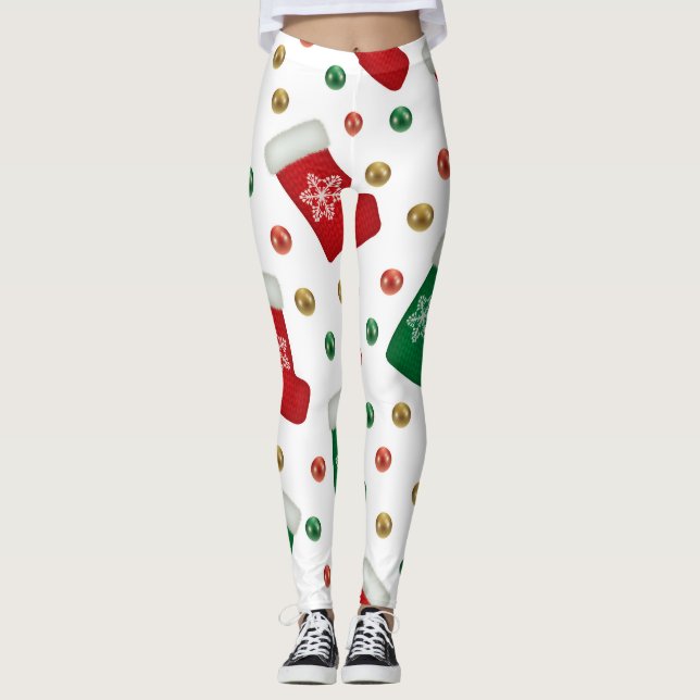 Christmas Leggings – Festive Holiday Pattern  (Vorderseite)