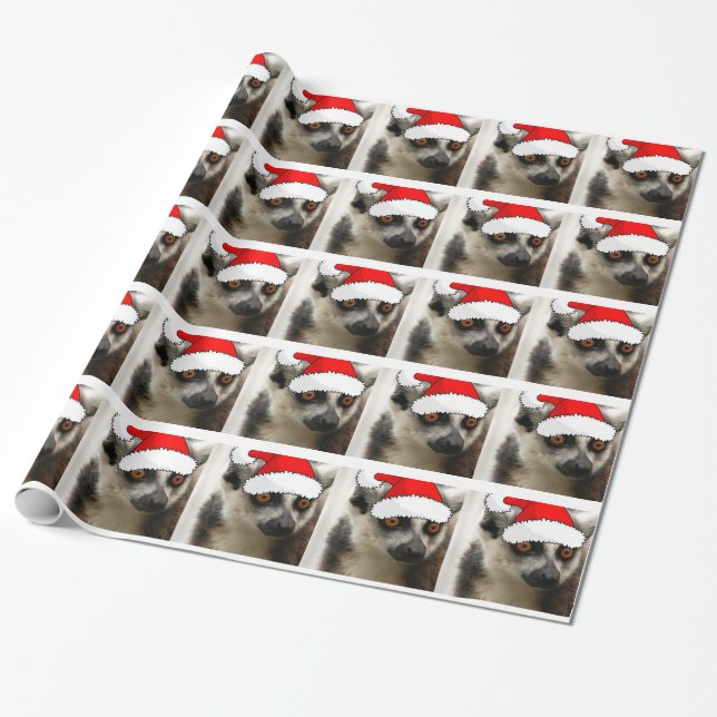 Christmas Lemur Geschenkpapier (Ungerollt)