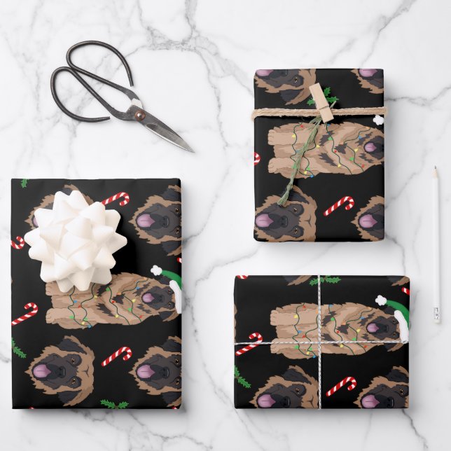 Christmas Leonberger Geschenkpapier Set (Vorderseite)