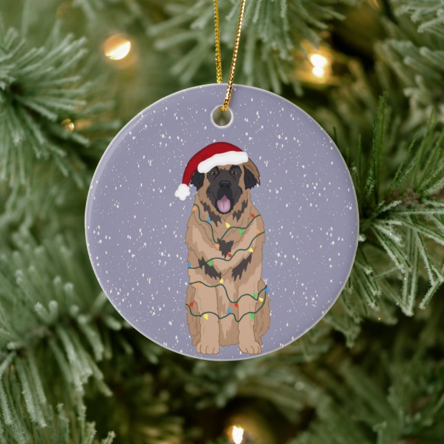 Christmas Leonberger Keramik Ornament (Baum)