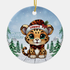 Christmas Leopard Spots Kitty Cat Lovers 🐆🐈🐾 Keramik Ornament