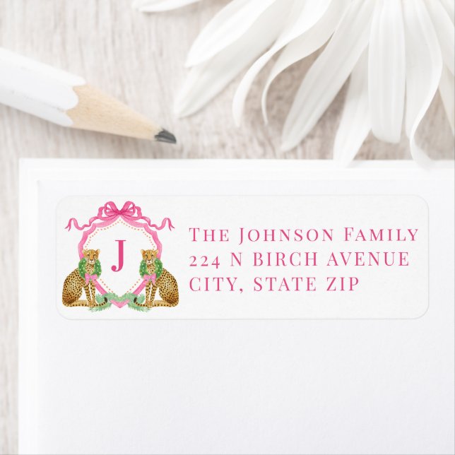 Christmas Leopard Wreath Monogram (Insitu)