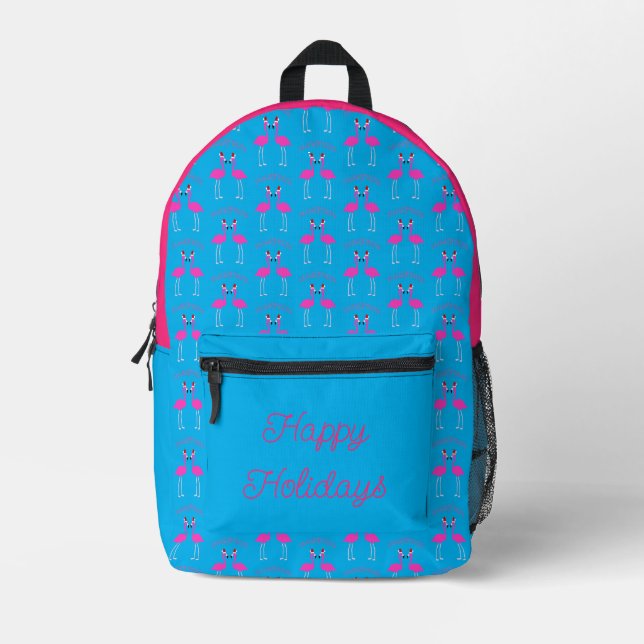 Christmas Lesbian Flamingos Flamingo Belles Custom Bedruckter Rucksack (Vorderseite)