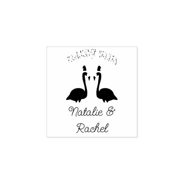 Christmas Lesbian Flamingos Flamingo Belles Custom Gummistempel (Prägung)