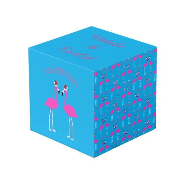 Christmas Lesbian Flamingos Flamingo Belles Custom Würfel (Vorderseite Schrägansicht)