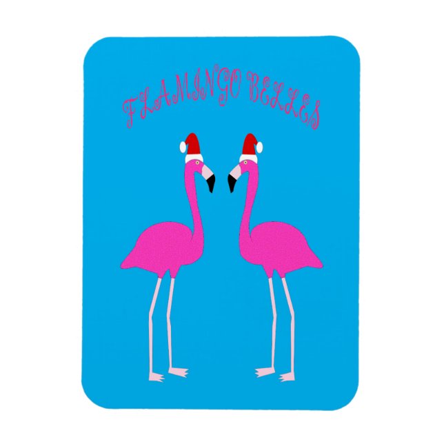 Christmas Lesbian Flamingos Flamingo Belles Magnet (Vertikal)