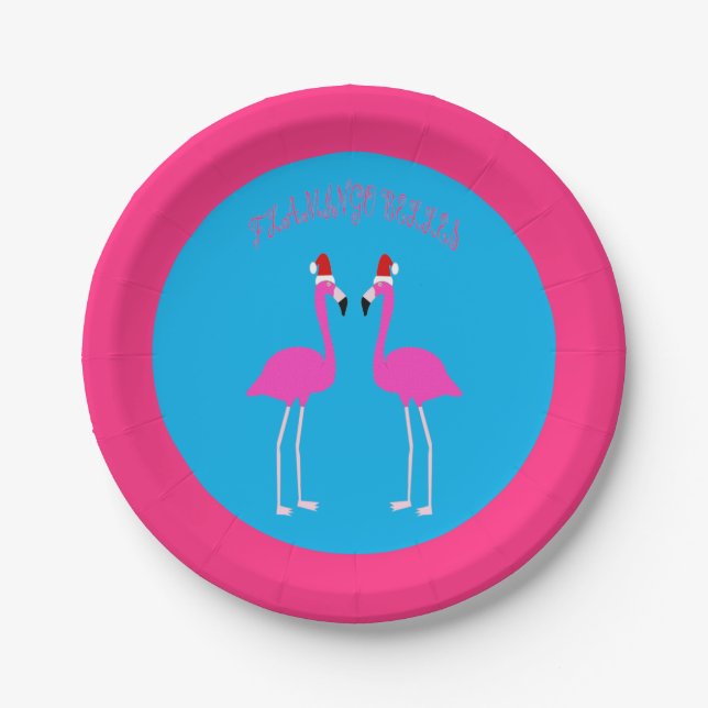 Christmas Lesbian Flamingos Flamingo Belles Pappteller (Vorderseite)