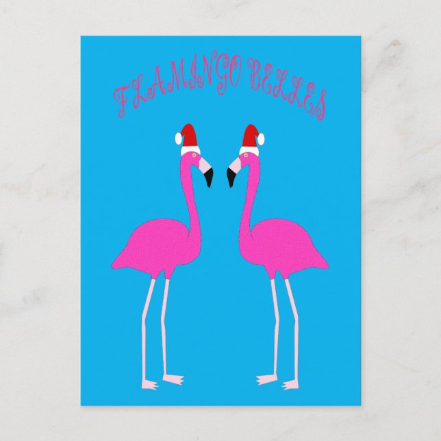 Christmas Lesbian Flamingos Flamingo Belles Postkarte (Vorderseite)