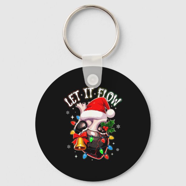 Christmas Let I T Flow Anatomy Heart Cardiac Nurse Schlüsselanhänger (Vorderseite)