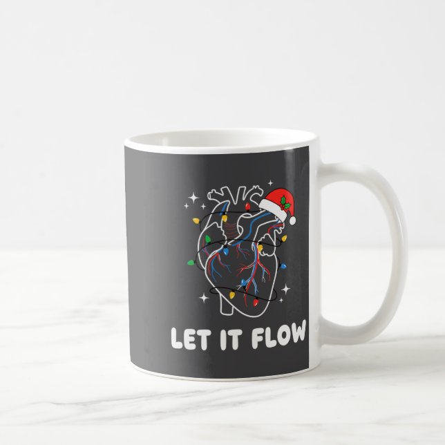 Christmas Let It Flow Cardiac Heart Funny Nurse Ho Kaffeetasse (Rechts)