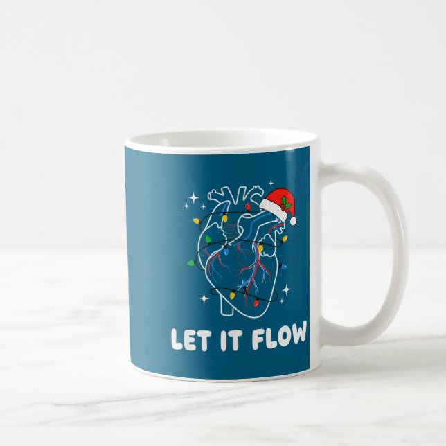 Christmas Let It Flow Cardiac Heart Funny Nurse Ho Kaffeetasse (Rechts)