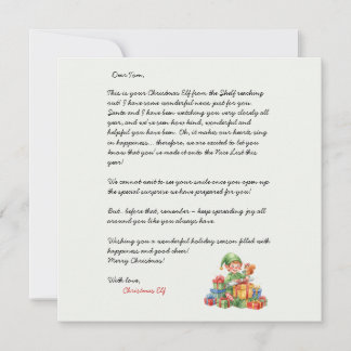 Christmas Letter From the Christmas Elf Einladung