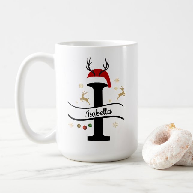 Christmas Letter I Alphabet  Kaffeetasse (Mit Donut)
