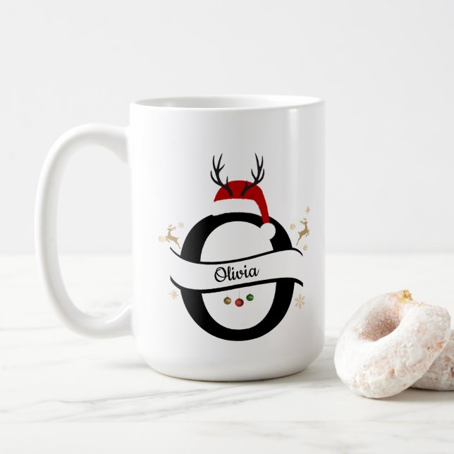 Christmas Letter O Alphabet  Kaffeetasse (Mit Donut)