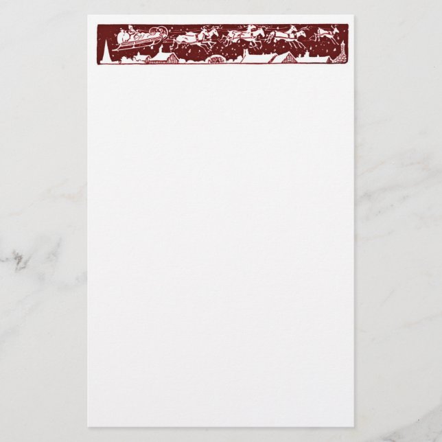 Christmas Letter Santa Holiday Red Stationery Briefpapier (Vorderseite)