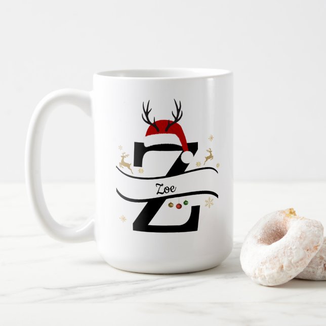 Christmas Letter Z Alphabet  Kaffeetasse (Mit Donut)