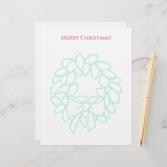 Christmas letterhead with elegant wreath watermark briefbogen (Vorderseite/Rückseite Beispiel)