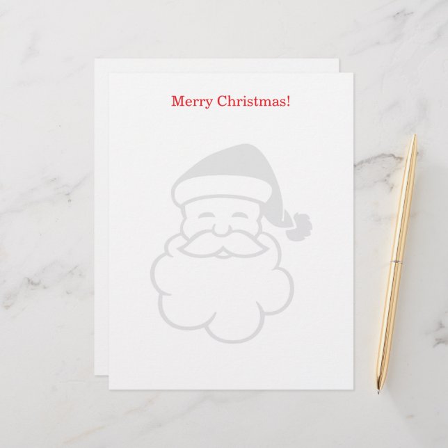 Christmas letterhead with Santa Claus watermark Briefbogen (Vorderseite/Rückseite Beispiel)