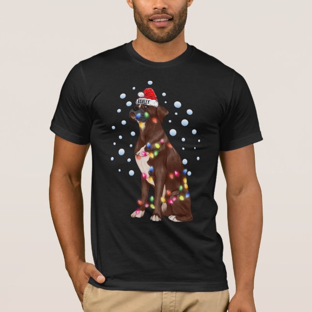 Christmas Light Boxer Doppy Puppy T-Shirt (Vorderseite)