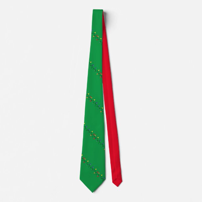 Christmas Light Bulb String Green & Red Neck Tie Krawatte (Vorderseite)