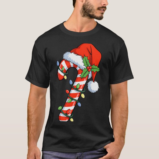Christmas Light Candy Cane Santa Xmas Kids Toddler T-Shirt (Vorderseite)