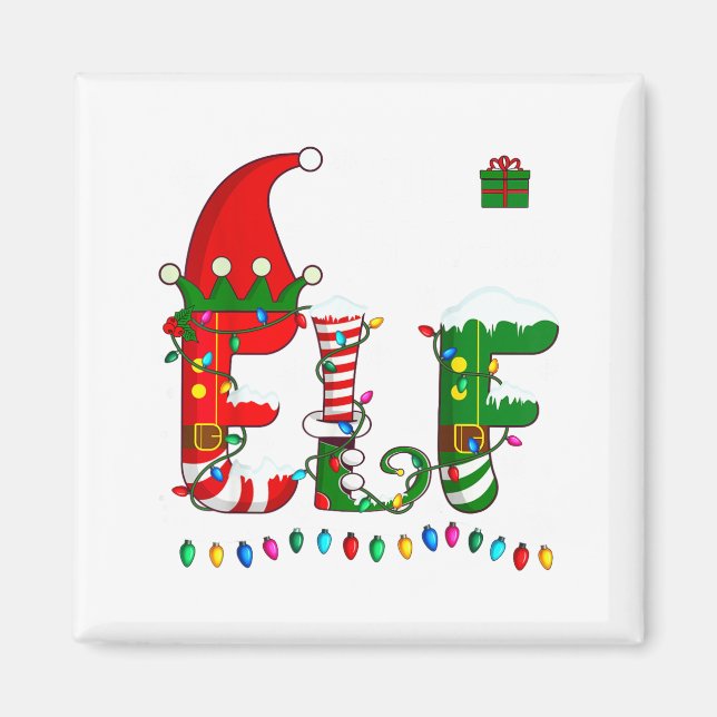 Christmas Light Family Matching Pajamas Softball E Magnet (Vorne)