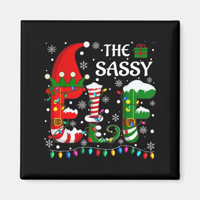 Christmas Light Family Matching Pajamas Sy Elf Xma Magnet (Vorne)