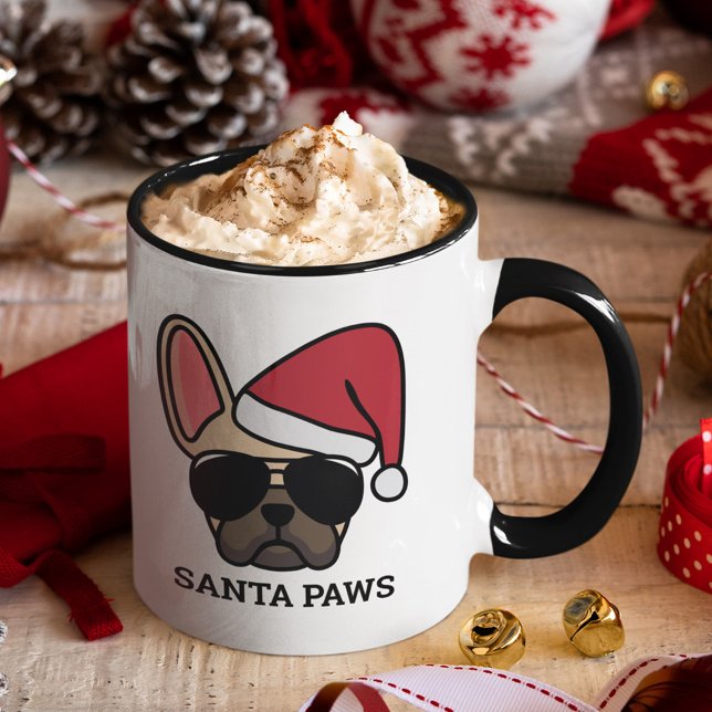 Christmas Light Fawn French Bulldog Tasse (Von Creator hochgeladen)