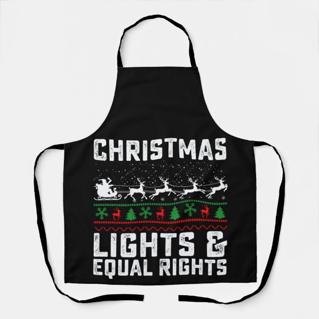 Christmas Lights And Equal Rights Feminist Schürze (Vorderseite)