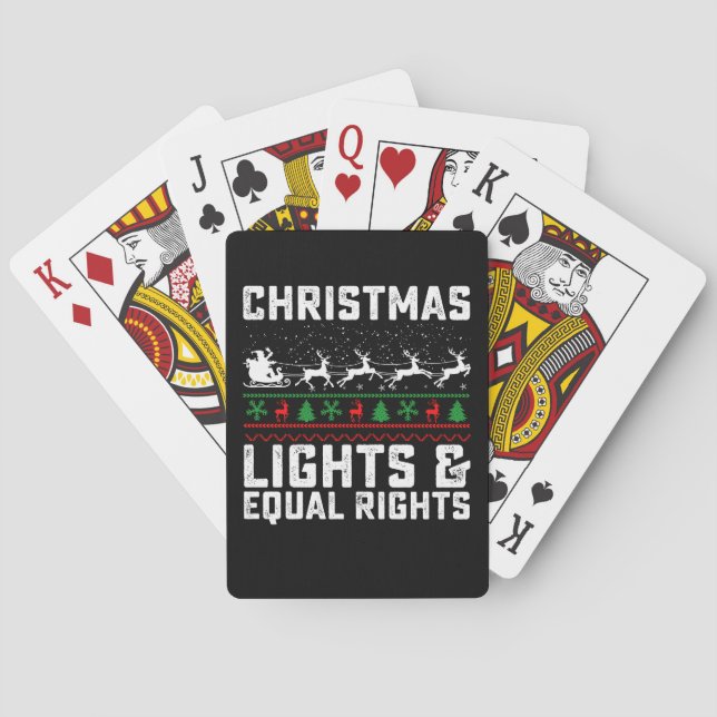 Christmas Lights And Equal Rights Feminist Spielkarten (Rückseite)