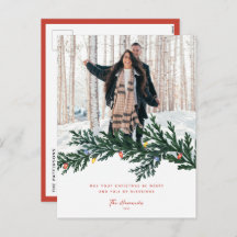 Christmas Lights and Greenery Photo