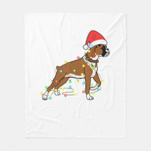 Christmas Lights Boxer Dog Lover Funny Geschenk Fleecedecke