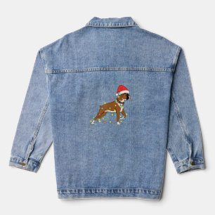 Christmas Lights Boxer Dog Lover Funny Geschenk Jeansjacke