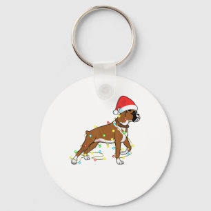 Christmas Lights Boxer Dog Lover Funny Geschenk Schlüsselanhänger