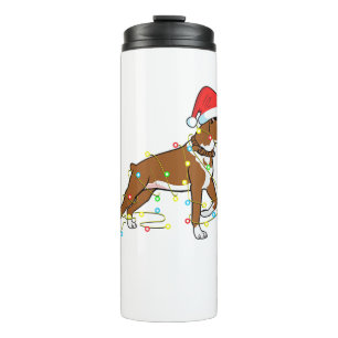 Christmas Lights Boxer Dog Lover Funny Geschenk Thermosbecher