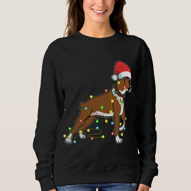 Christmas Lights Boxer Dog Lover Funny Gift Sweatshirt (Vorderseite)