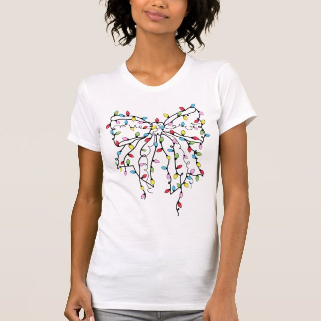 Christmas Lights Coquette Bow T-Shirt (Vorderseite)