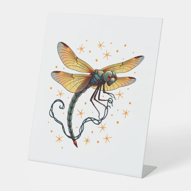 Christmas Lights Dragonfly Sockelschild (Vorderseite)