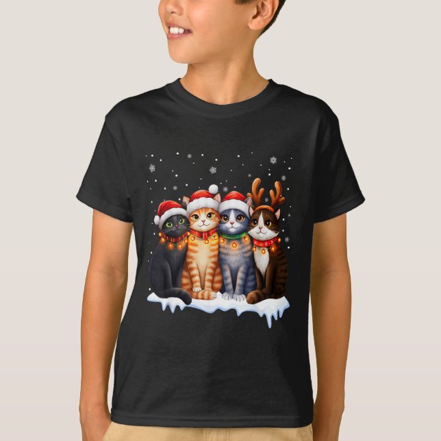 Christmas Lights For Cat Lovers Xmas  T-Shirt (Vorderseite)
