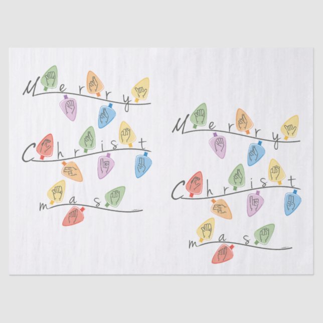 Christmas Lights in Sign Language Seidenpapier (Vorderseite)