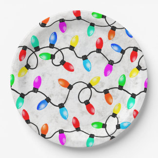 Christmas Lights In The Snow Pappteller